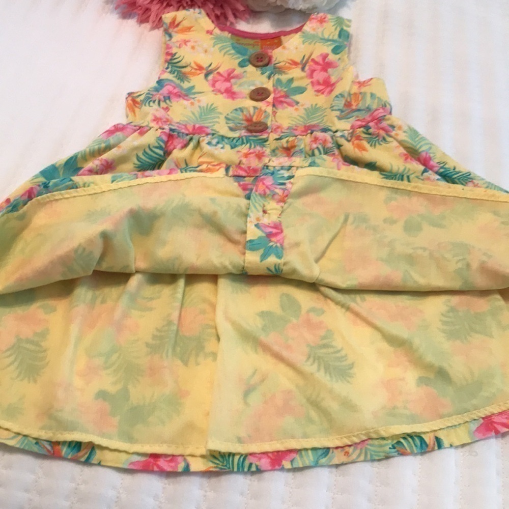 Penelope Mack Floral Button Down Dress Size 18 Months Sleeveless - Picture 5 of 7